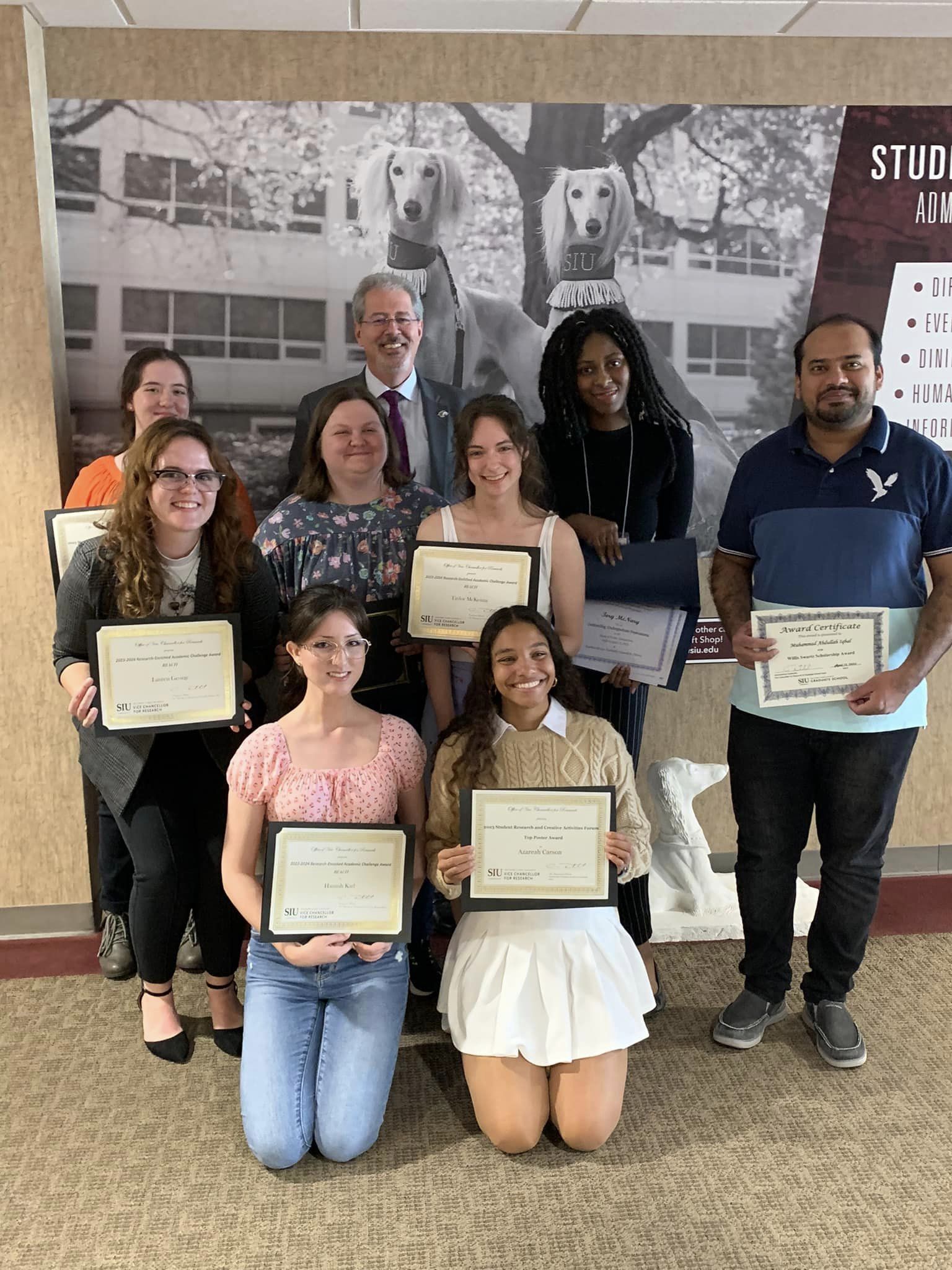 Dr. Tsatsoulis with the group of students awardees of SRCAF 2023