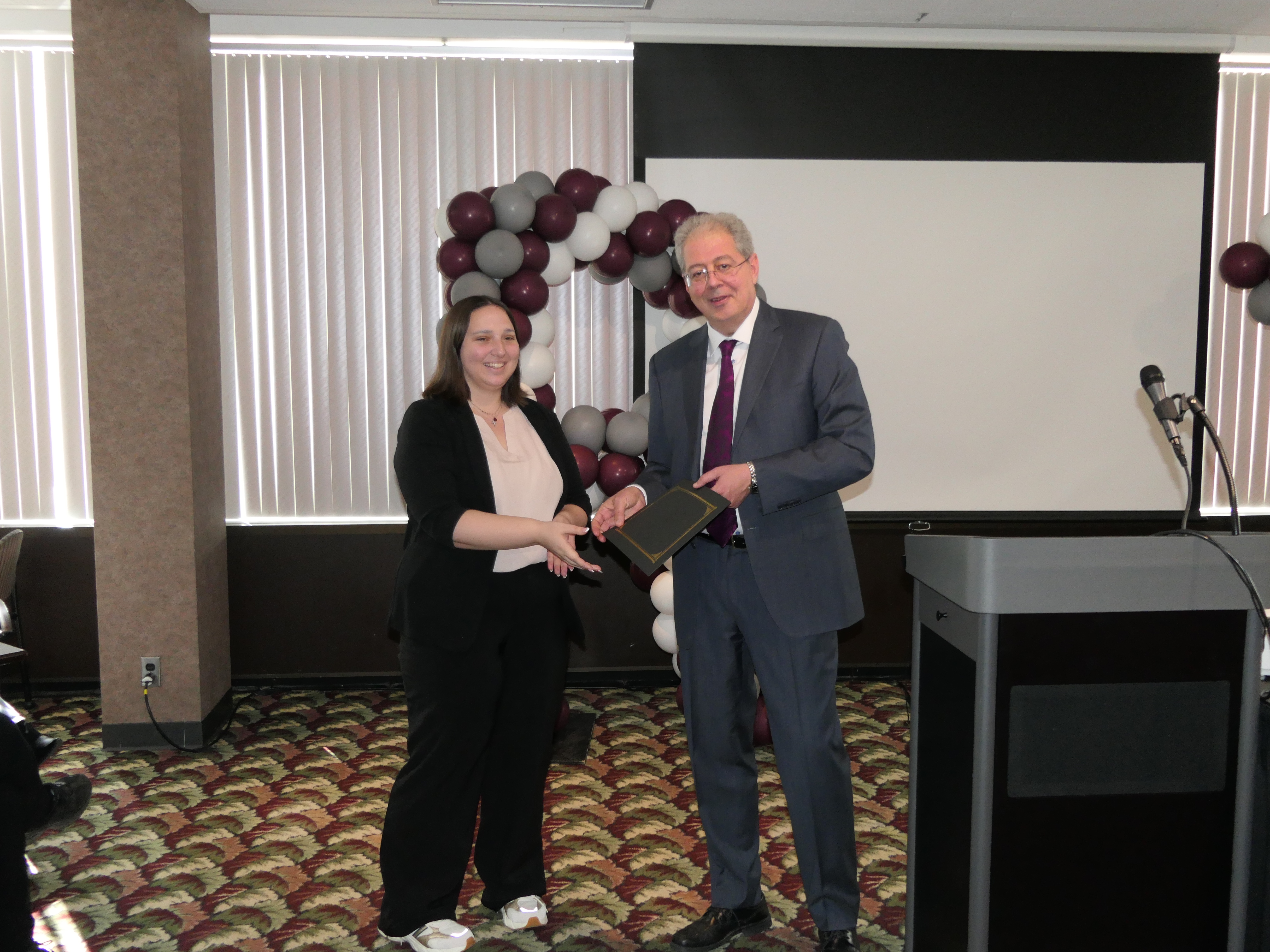 Natalie Eves gets award form VCR